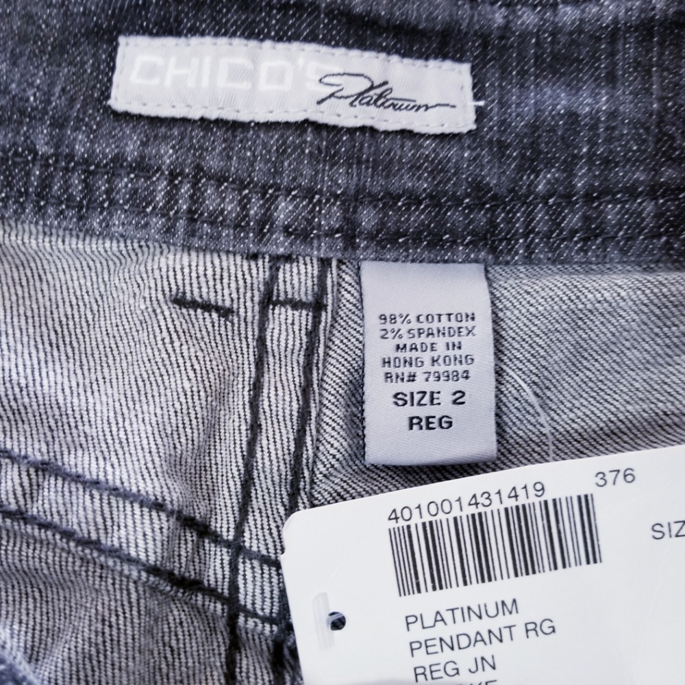 Chico's Platinum Smoke Color Jeans- 31 x 31" - NWT - Picture 6 of 7